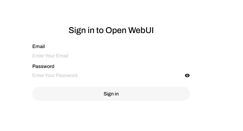 Open WebUI - Log in